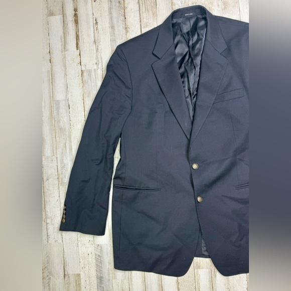 Ralph Ralph Lauren Blazer Jacket Men's 44L Black Classic Military Style Buttons - Picture 3 of 12